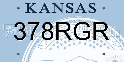 378RGR Kansas License Plate