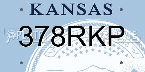 378RKP Kansas License Plate