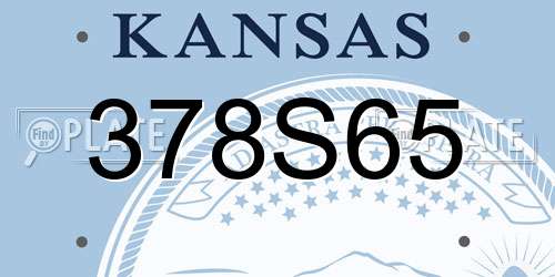 378S65 Kansas License Plate