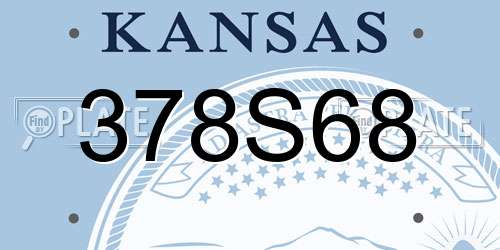 378S68 Kansas License Plate