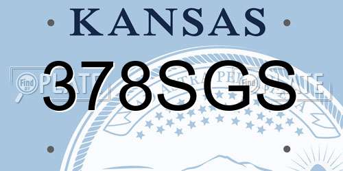 378SGS Kansas License Plate