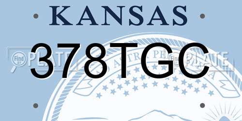 378TGC Kansas License Plate