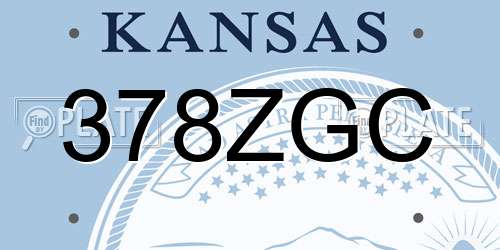 378ZGC Kansas License Plate