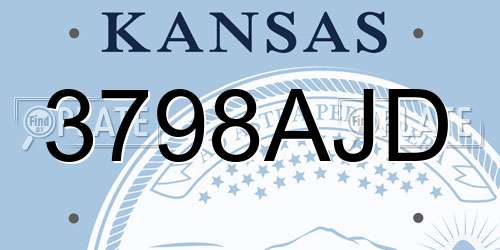 3798AJD Kansas License Plate