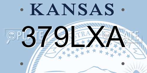 379LXA Kansas License Plate