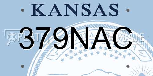 379NAC Kansas License Plate
