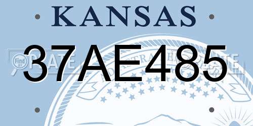 37AE485 Kansas License Plate