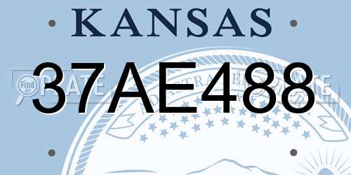 37AE488 Kansas License Plate