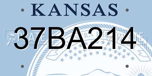 37BA214 Kansas License Plate