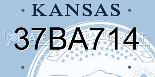 37BA714 Kansas License Plate