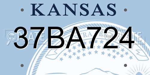 37BA724 Kansas License Plate