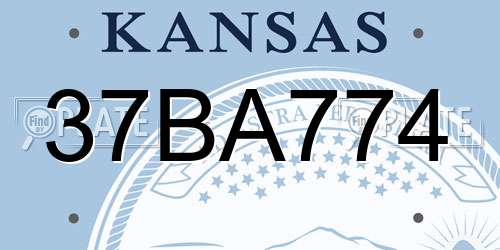 37BA774 Kansas License Plate