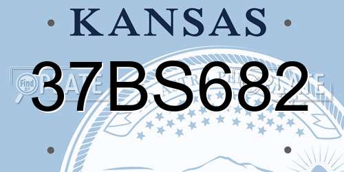 37BS682 Kansas License Plate