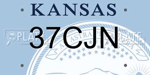 37CJN Kansas License Plate