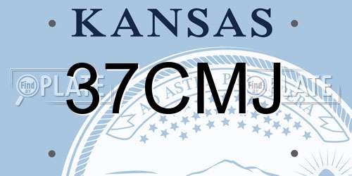 37CMJ Kansas License Plate