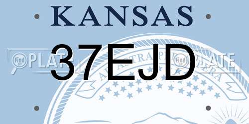 37EJD Kansas License Plate
