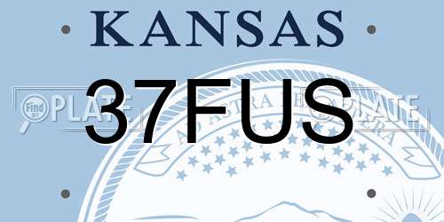 37FUS Kansas License Plate