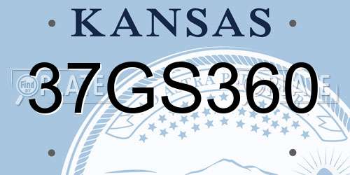 37GS360 Kansas License Plate