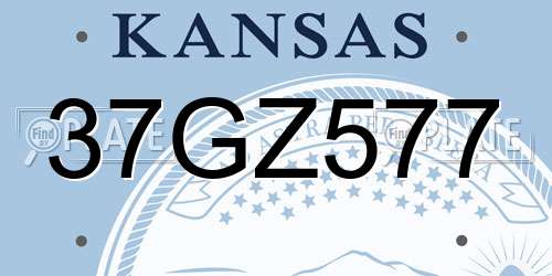 37GZ577 Kansas License Plate