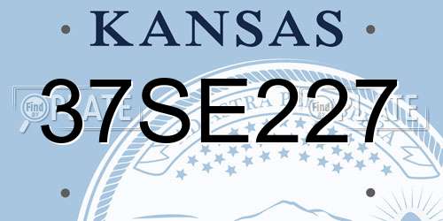 37SE227 Kansas License Plate