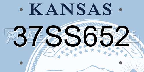 37SS652 Kansas License Plate