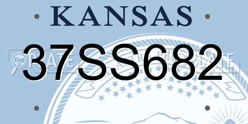37SS682 Kansas License Plate