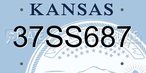 37SS687 Kansas License Plate