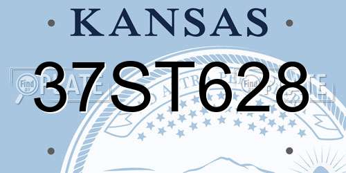 37ST628 Kansas License Plate