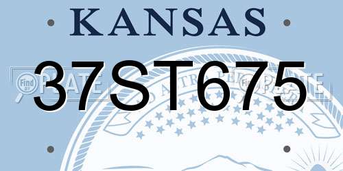 37ST675 Kansas License Plate