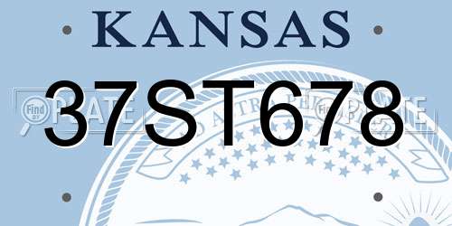 37ST678 Kansas License Plate