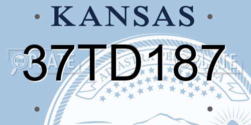 37TD187 Kansas License Plate