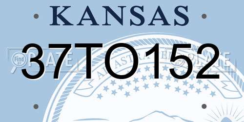 37TO152 Kansas License Plate