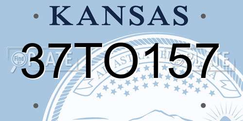 37TO157 Kansas License Plate