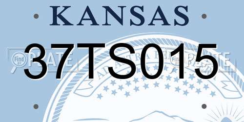 37TS015 Kansas License Plate