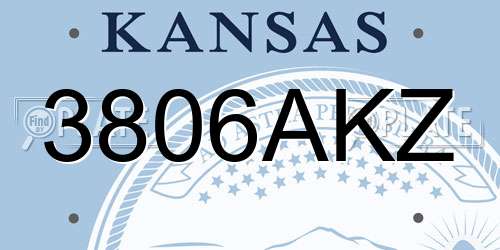 3806AKZ Kansas License Plate