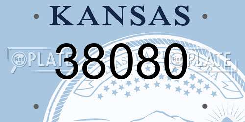 38080 Kansas License Plate