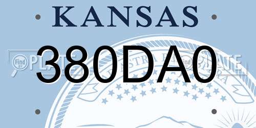 380DA0 Kansas License Plate