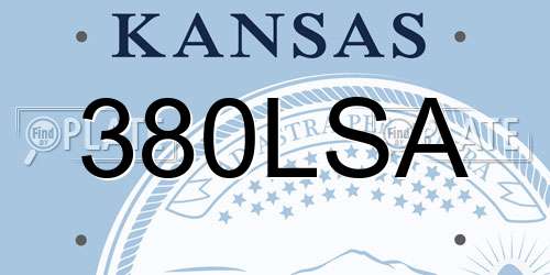 380LSA Kansas License Plate