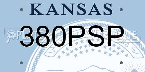 380PSP Kansas License Plate