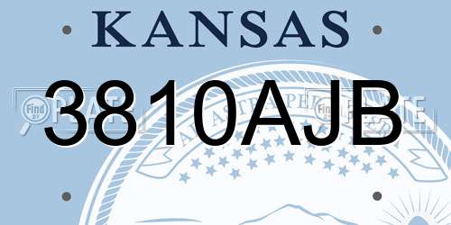 3810AJB Kansas License Plate