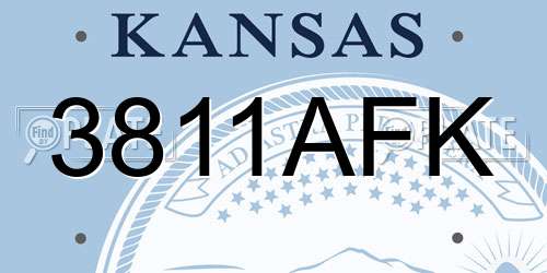 3811AFK Kansas License Plate