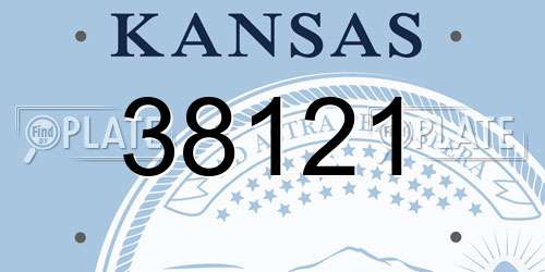 38121 Kansas License Plate