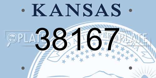 38167 Kansas License Plate
