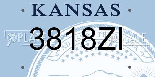 3818ZI Kansas License Plate