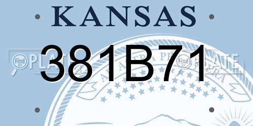 381B71 Kansas License Plate