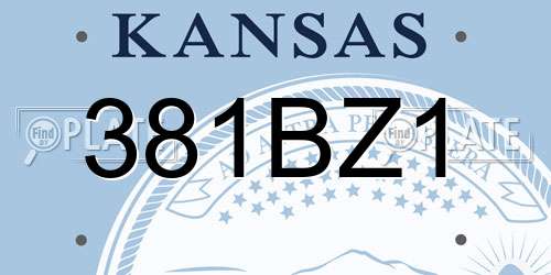 381BZ1 Kansas License Plate