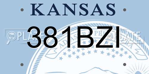 381BZI Kansas License Plate
