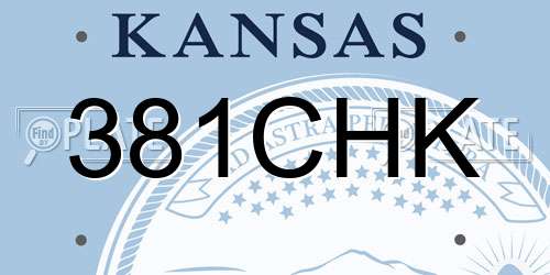 381CHK Kansas License Plate