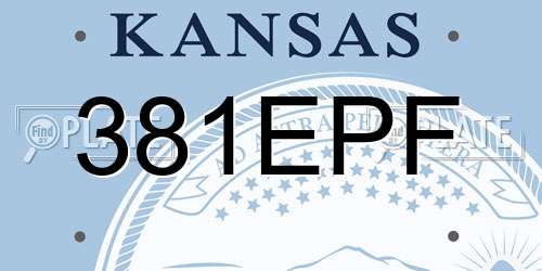 381EPF Kansas License Plate