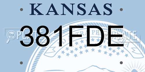 381FDE Kansas License Plate